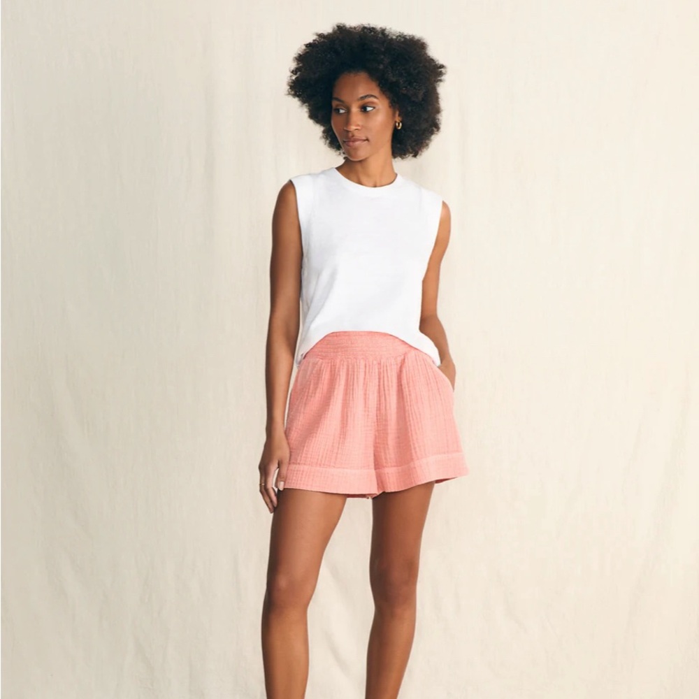 Faherty Sunwashed Slub Muscle Tank in White - Size L